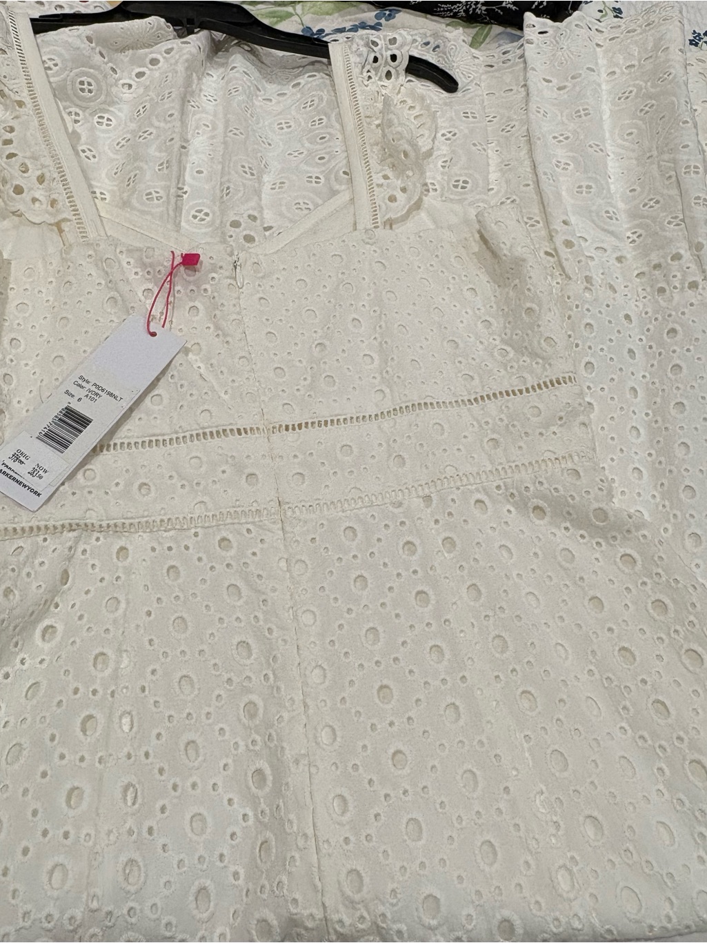 Nwt ~ Parker White Eyelet Midi Dress With Scalloped Straps - Size 6 — image 2 of 6